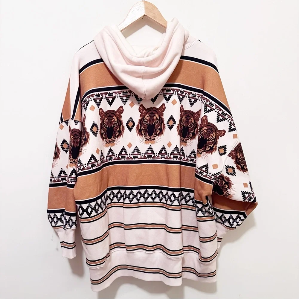 Free People FP Movement Sprint To The Finish Tiger Printed Hoodie